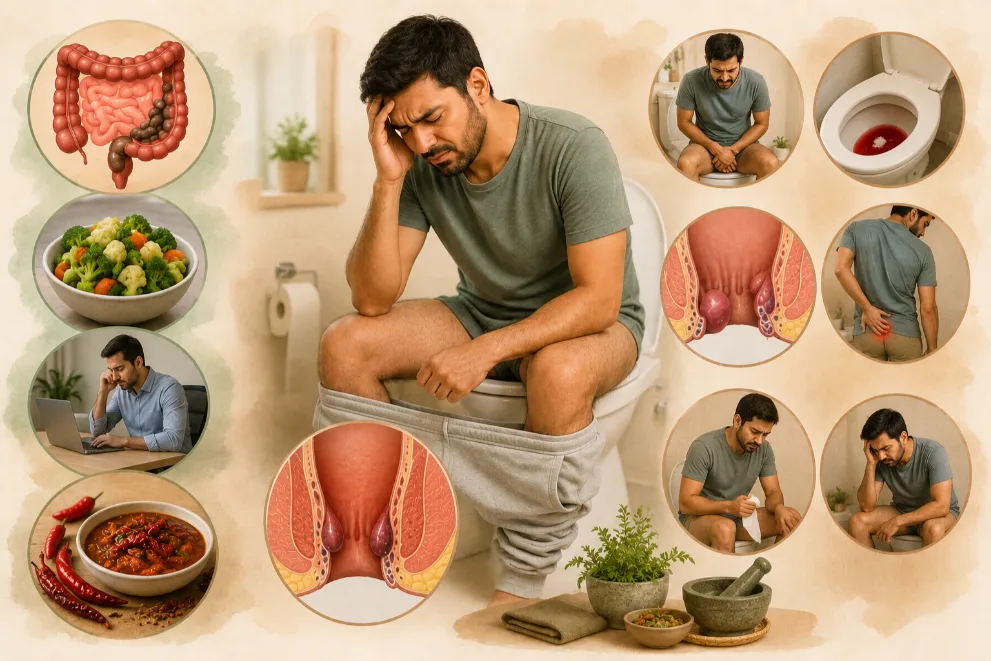 Symptoms of Piles & Fissures